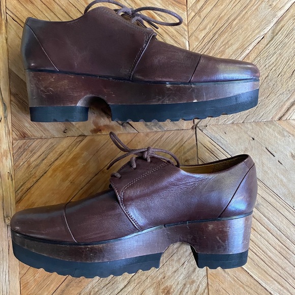 Thakoon Addition Platform Oxford Shoes | Brown Leather | Barneys Exclusive - Picture 6 of 6